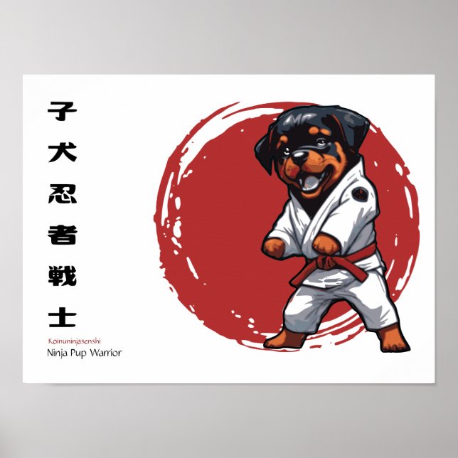 Póster Guerrero Ninja Cachorro (Frente)