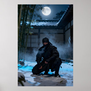 Póster Guerrero Ninja Japonés