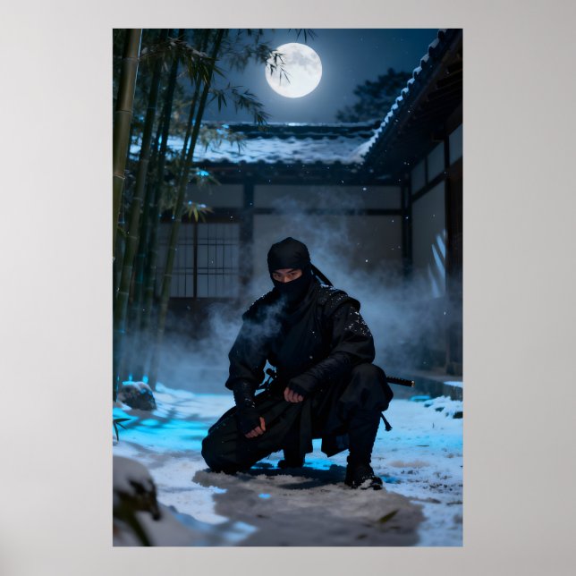 Póster Guerrero Ninja Japonés (Frente)