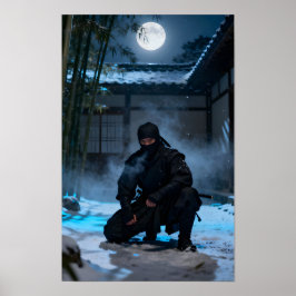 Póster Guerrero Ninja Japonés