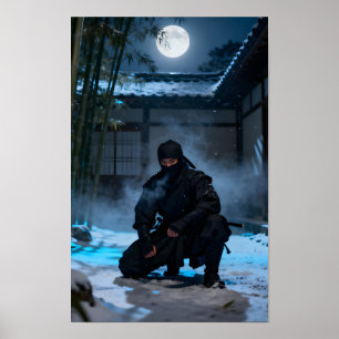 Póster Guerrero Ninja Japonés