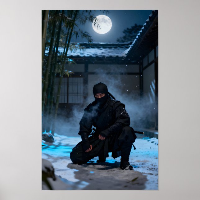 Póster Guerrero Ninja Japonés (Frente)