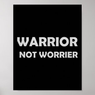 Póster Guerrero, No Preocupado _ Eslogan Motivacional
