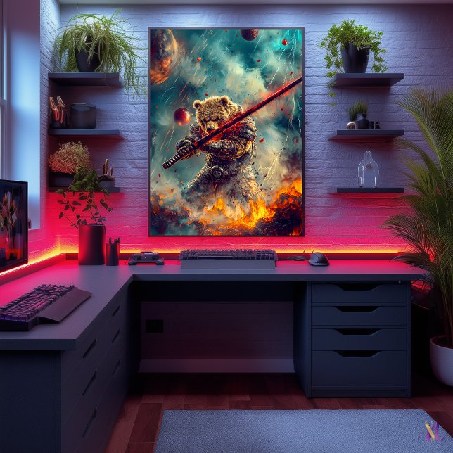 Póster Guerrero Oso Celestial – Guardián Samurái Cósmico (Subido por el creador)