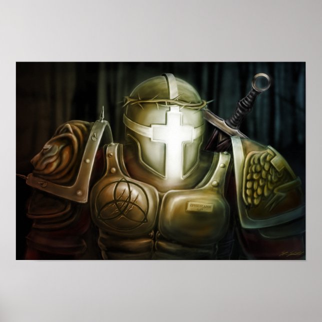 Póster Guerrero por Cristo - Efesios 6:13 (Frente)