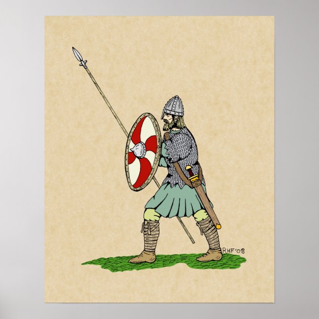 Póster Guerrero sajón/inglés medieval (Frente)