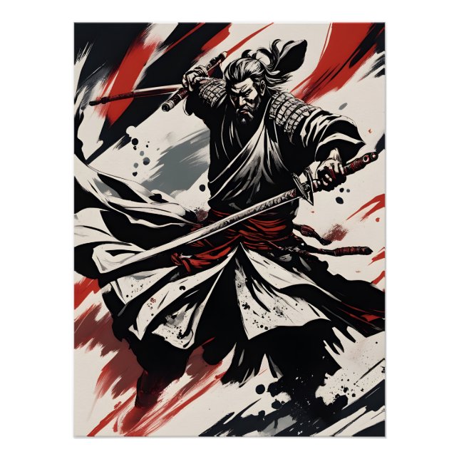 Póster guerrero samurái  (Anverso)