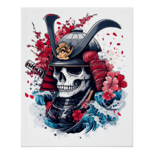 Póster Guerrero Samurái de la Calavera