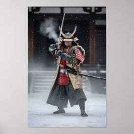 Póster Guerrero Samurái Japonés