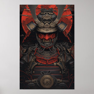 Póster Guerrero samurai japonés en Poster de armas de car
