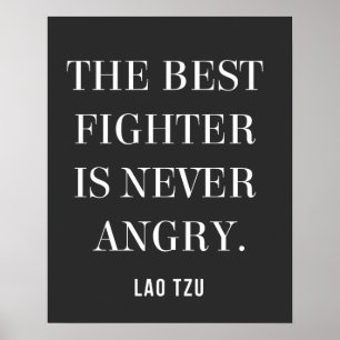 Póster Guerrero sin ira Lao Tzu