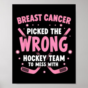 Póster Guerrero Sobreviviente de Cáncer de Mama de Hockey