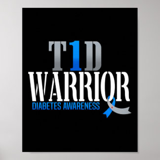 Póster Guerrero T1D Sensibilización sobre la diabetes tip