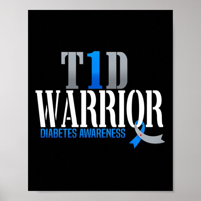 Póster Guerrero T1D Sensibilización sobre la diabetes tip (Frente)