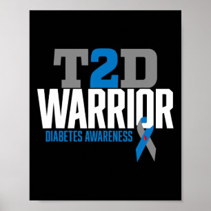 Póster Guerrero T2d Tipo 2 Sensibilización sobre la diabe