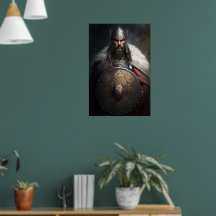 Guerrero vikingo de IA sosteniendo escudo