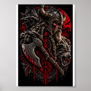 Póster Guerrero Vikingo - Leyenda Nórdica