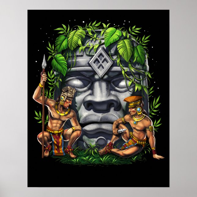 Póster Guerreros de Cabeza Olmec (Frente)