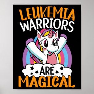 Póster Guerreros de leucemia son leucemia magra unicornio