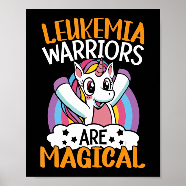 Póster Guerreros de leucemia son leucemia magra unicornio (Frente)