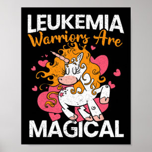 Póster Guerreros de leucemia son leucemia magra unicornio