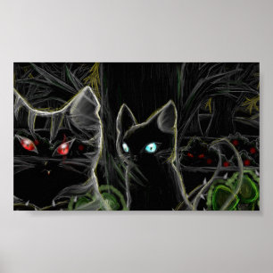 Póster Guerreros Hawfrost y Tigerstar- el bosque oscuro