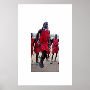 Póster Guerreros masai en Kenia