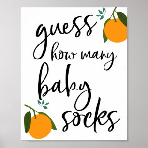 Póster Guess how many baby socks sign