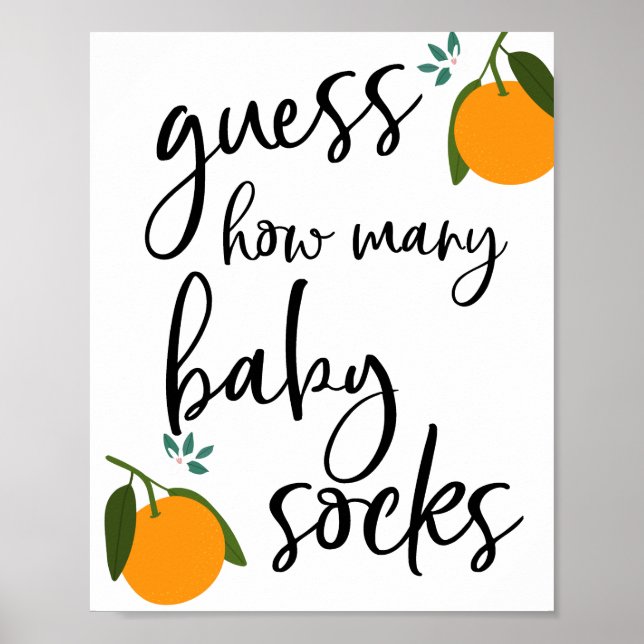 Póster Guess how many baby socks sign (Frente)