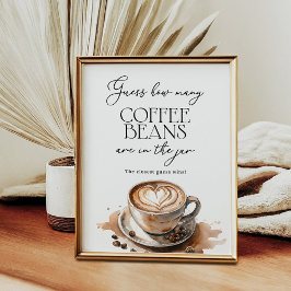 Póster Guess How Many Coffee Beans Party Game