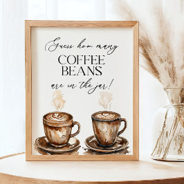 Póster Guess How Many Coffee Beans Shower Game