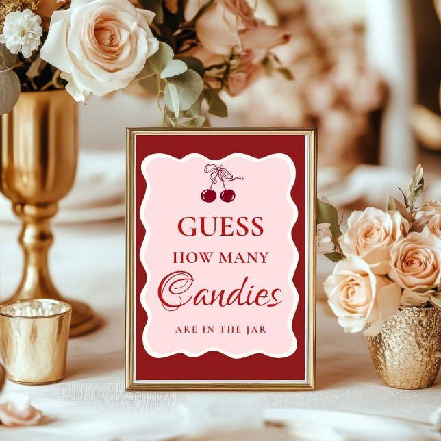 Póster Guess how many Kisses valentine Bridal Shower Sign (Subido por el creador)