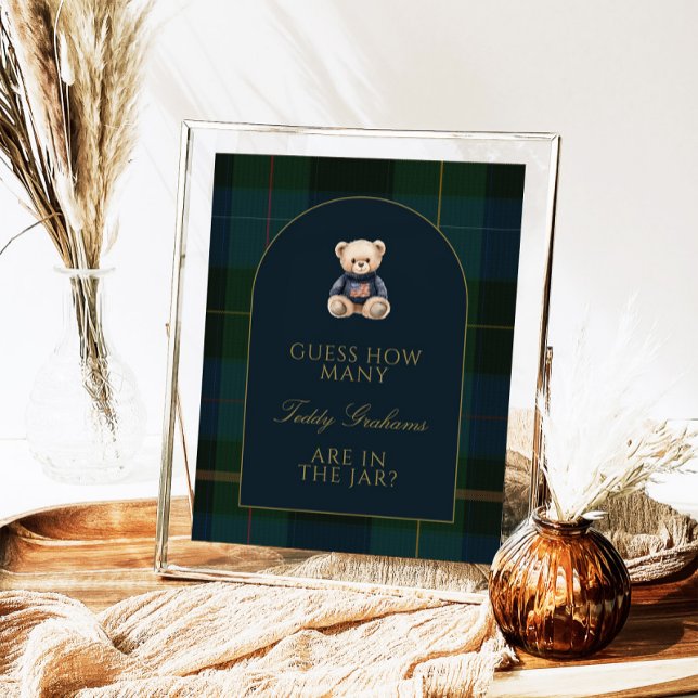 Póster Guess How Many Teddy Bears Baby Shower Game Sign (Subido por el creador)