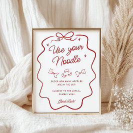 Póster Guessing Game, That's Amore Red Doodle, Small Sign