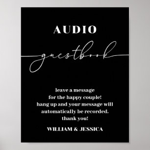 Póster Guía de audio de caligrafía Rótulo de la libreta