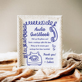 Póster Guía de audio de Ilustracion manuscrito caprichoso