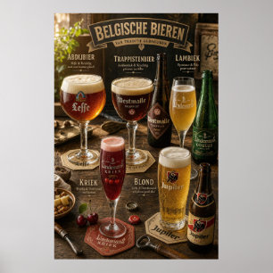 Póster Guía de Cartel de Estilos de Cerveza Belga en Tabe
