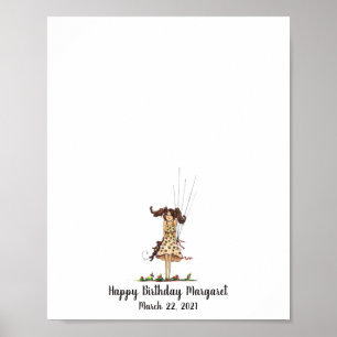 Póster Guía de la huella digital de natalidad de Baby Gir