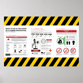 Póster Guía de supervivencia de zombi - Poster de deluxe