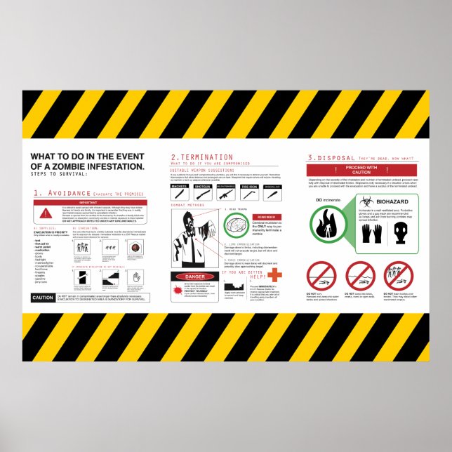 Póster Guía de supervivencia de zombi - Poster de deluxe (Frente)