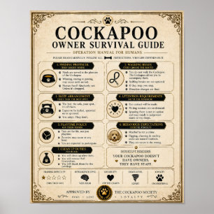 Póster Guía de supervivencia para dueños de Cockapoo rega