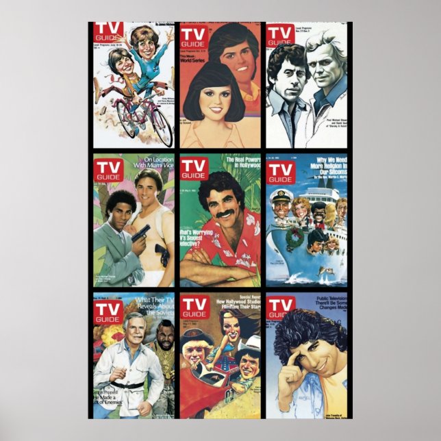 Póster Guía de TV cubre grandes programas de antaño (Frente)