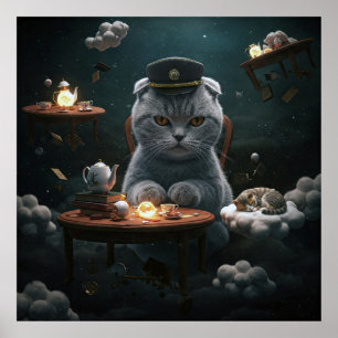 Póster Guía del gato para la gestión del estrés - Gracios