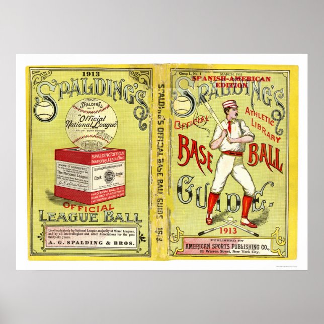 Póster Guía Oficial de Béisbol 1913 (Frente)