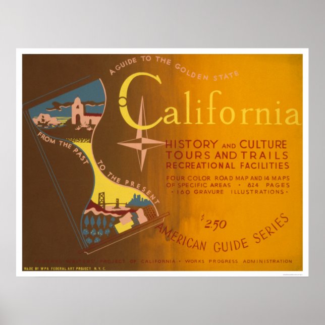 Póster Guía Para California 1940 WPA (Frente)