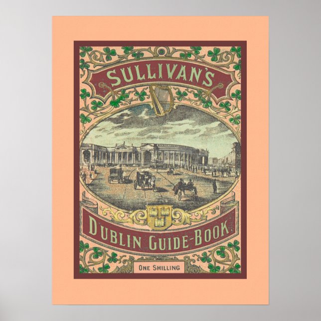 Póster Guía turística de época de Dublín Irlanda Viaje (Frente)