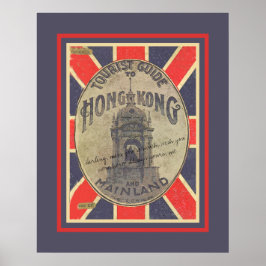 Póster Guía turística de Hong Kong con Union Jack
