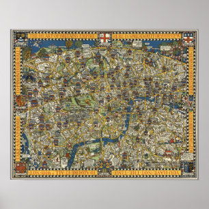 Póster Guía Vintage De Londres