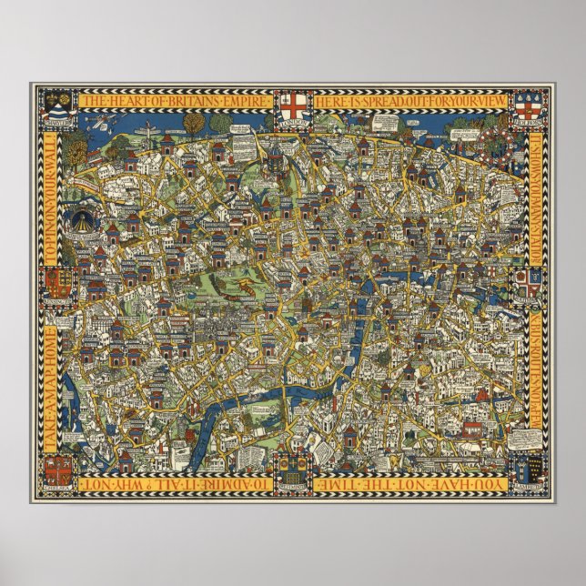 Póster Guía Vintage De Londres (Frente)