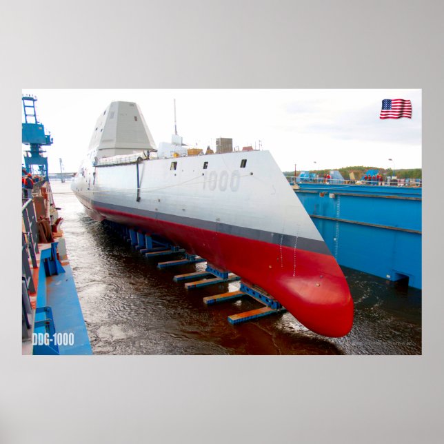 PÓSTER GUIDED-MISSILE DESTROYER – DDG-1000 (Frente)
